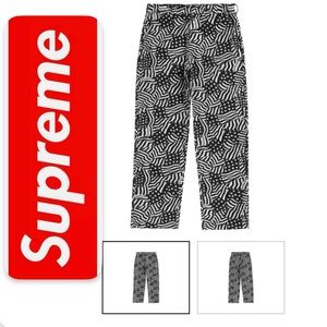 Supreme Work Pant Flags Black, size 34, NWT, SS20